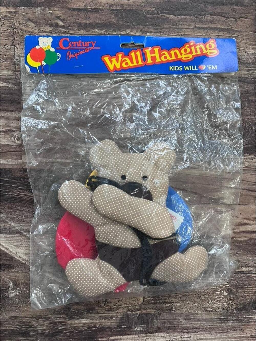 Vintage 1987 Teddy Bear Balloons Wall Hanging – Century Originals Nursery Decor